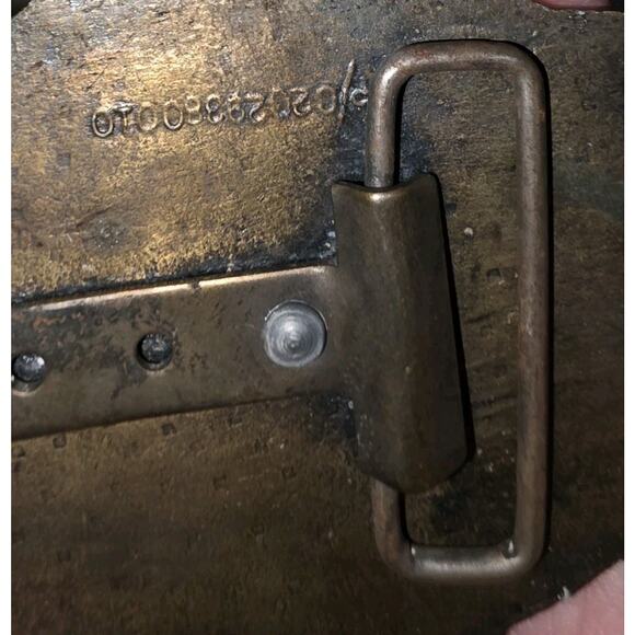 Vintage Pony Express Brass Belt Buckle Western Theme Horse and Rider Cowboy - Picture 4 of 6